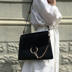 Chloe Faye Medium Leather & Suede Shoulder Bag